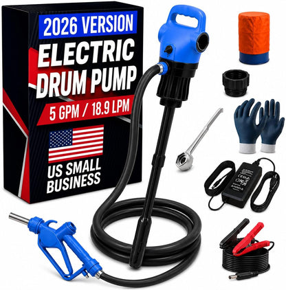 Electric Drum Pump - 55 Gallon, 5 GPM High Flow, Telescopic Tube, Barrel & Drum Transfer Pump for DEF, Diesel, Water-based Fluids, Antifreeze, Detergents and Light Oils, 110V AC/12V DC