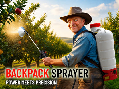 4.2 Gallon High-Pressure Battery Backpack Sprayer - 8 Nozzles, 100PSI, Long Battery, Wide Mouth
