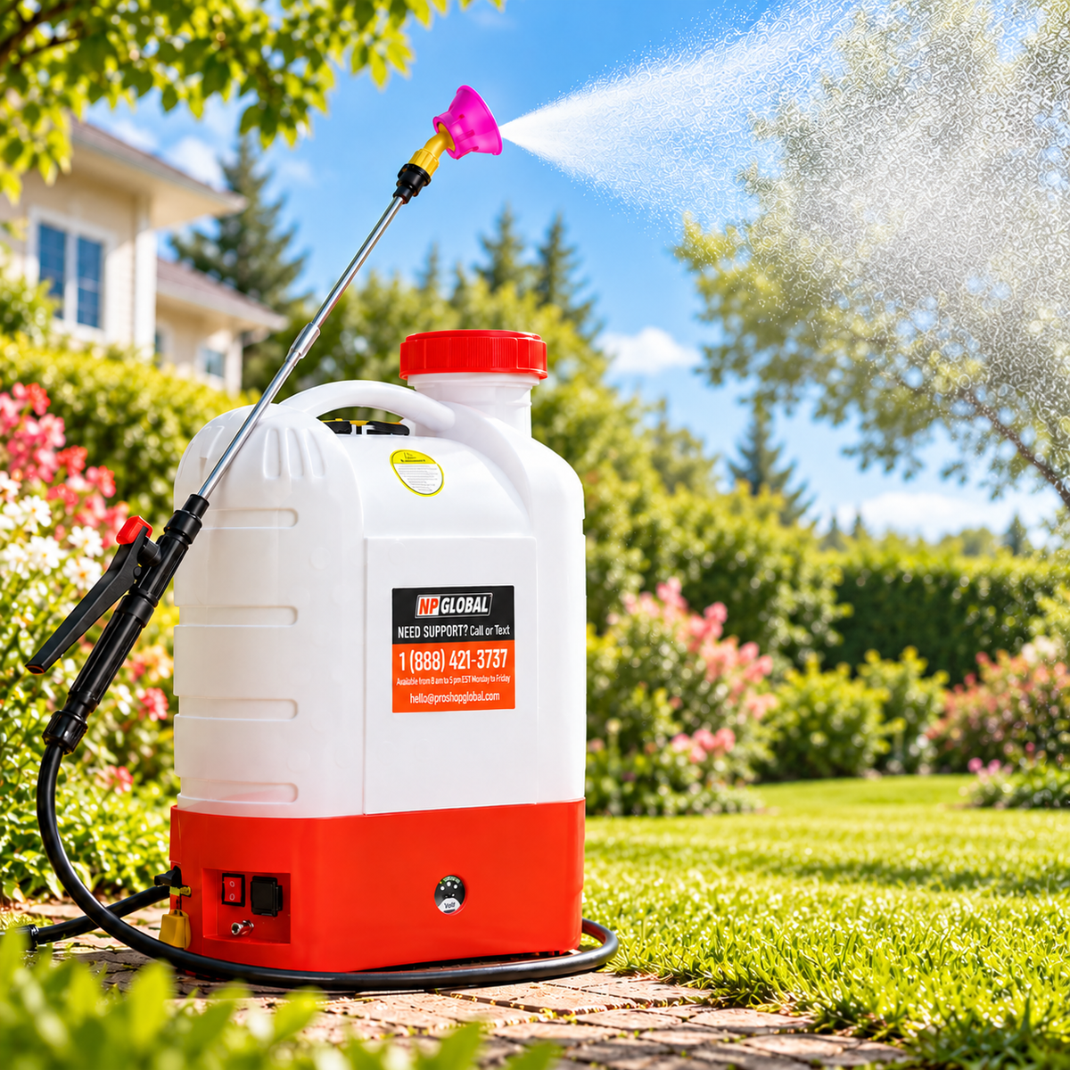 4.2 Gallon High-Pressure Battery Backpack Sprayer - 8 Nozzles, 100PSI, Long Battery, Wide Mouth