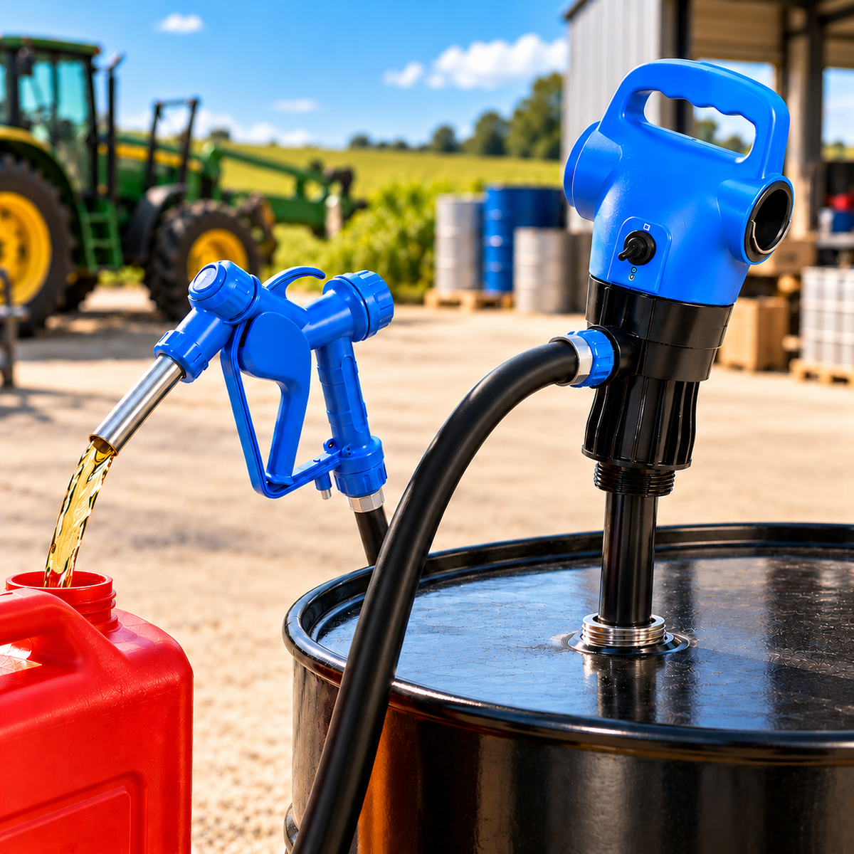 Electric Drum Pump - 55 Gallon, 5 GPM High Flow, Telescopic Tube, Barrel & Drum Transfer Pump for DEF, Diesel, Water-based Fluids, Antifreeze, Detergents and Light Oils, 110V AC/12V DC